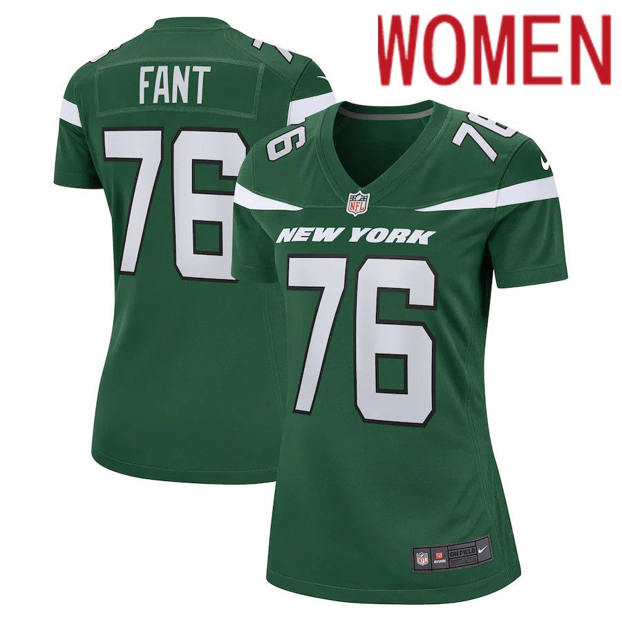 Women New York Jets #76 George Fant Nike Gotham Green Game NFL Jersey->women nfl jersey->Women Jersey